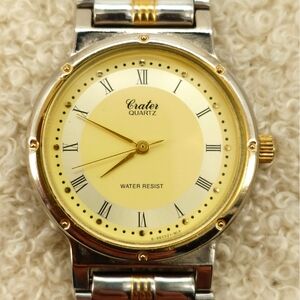 Crater Quartz Vintage Unisex Dress Watch 32 mm Two-tone Japan Mvt NEW BATTERY